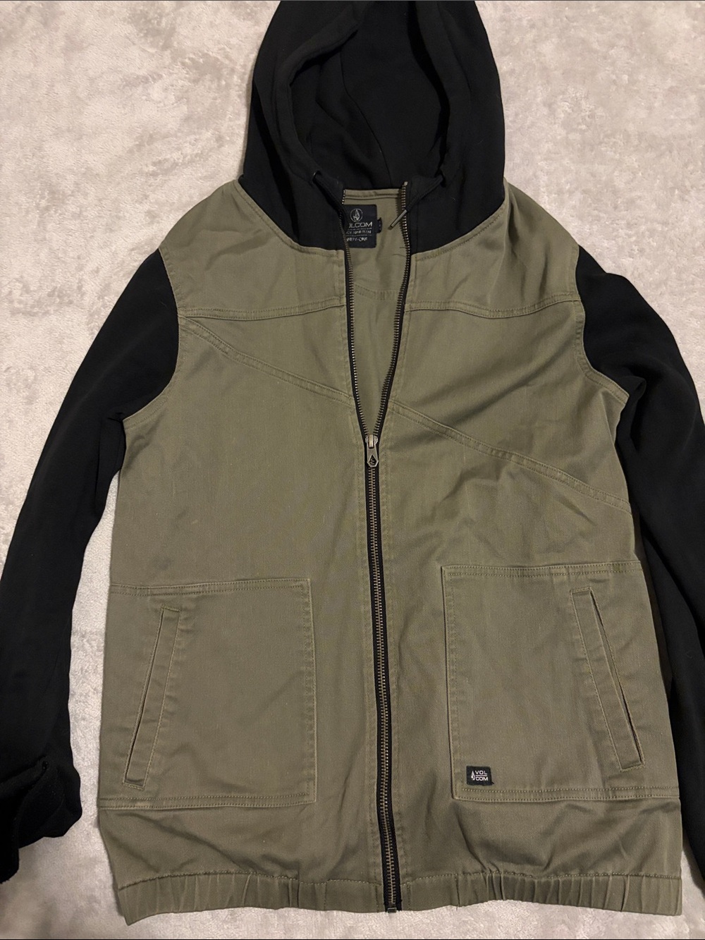 Volcom Olive & Black Hooded Jacket